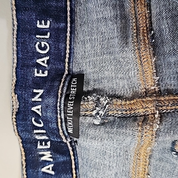 American Eagle size 4 next level stretch dark wash super high rise jeggings - Picture 6 of 8